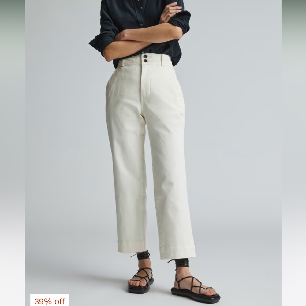 Everlane Organic Straight Crop Ecru sz 6 NWT